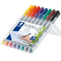 Staedtler Lumocolor Non-permanent Fine Pens - Wallet of 8